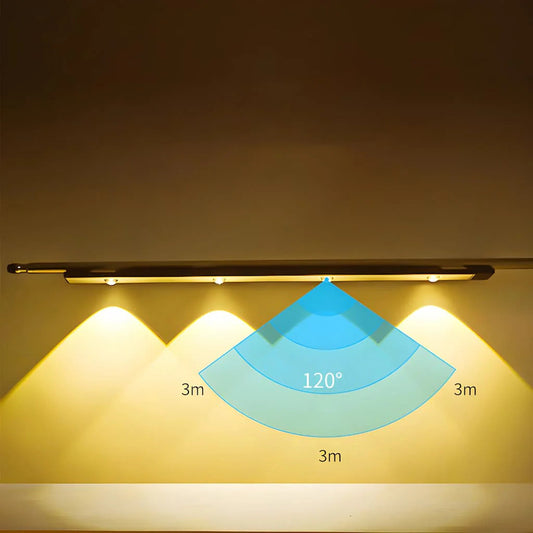 Uppladdningsbar LED-ljuslist med rörelsesensor och justerbart ljus
