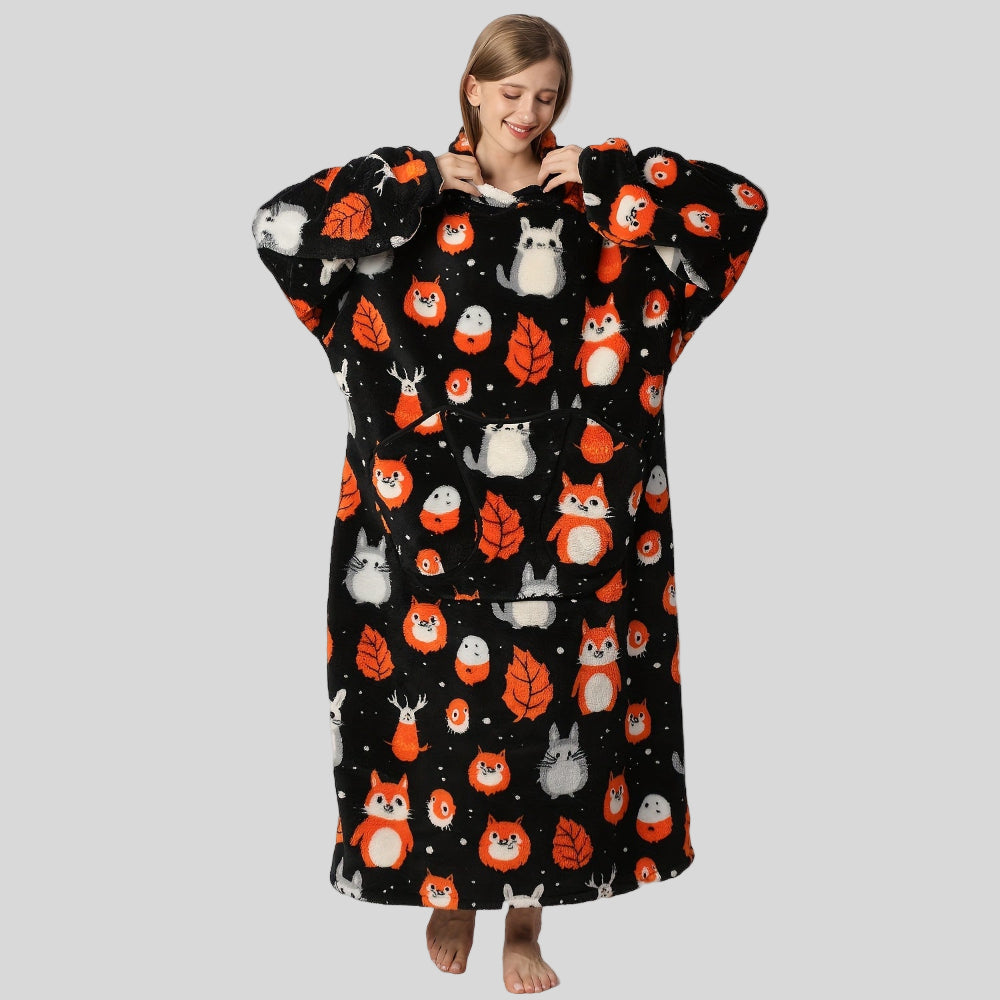 Bekväm Oversized Hoodie Filt för Damernas Juloutfit