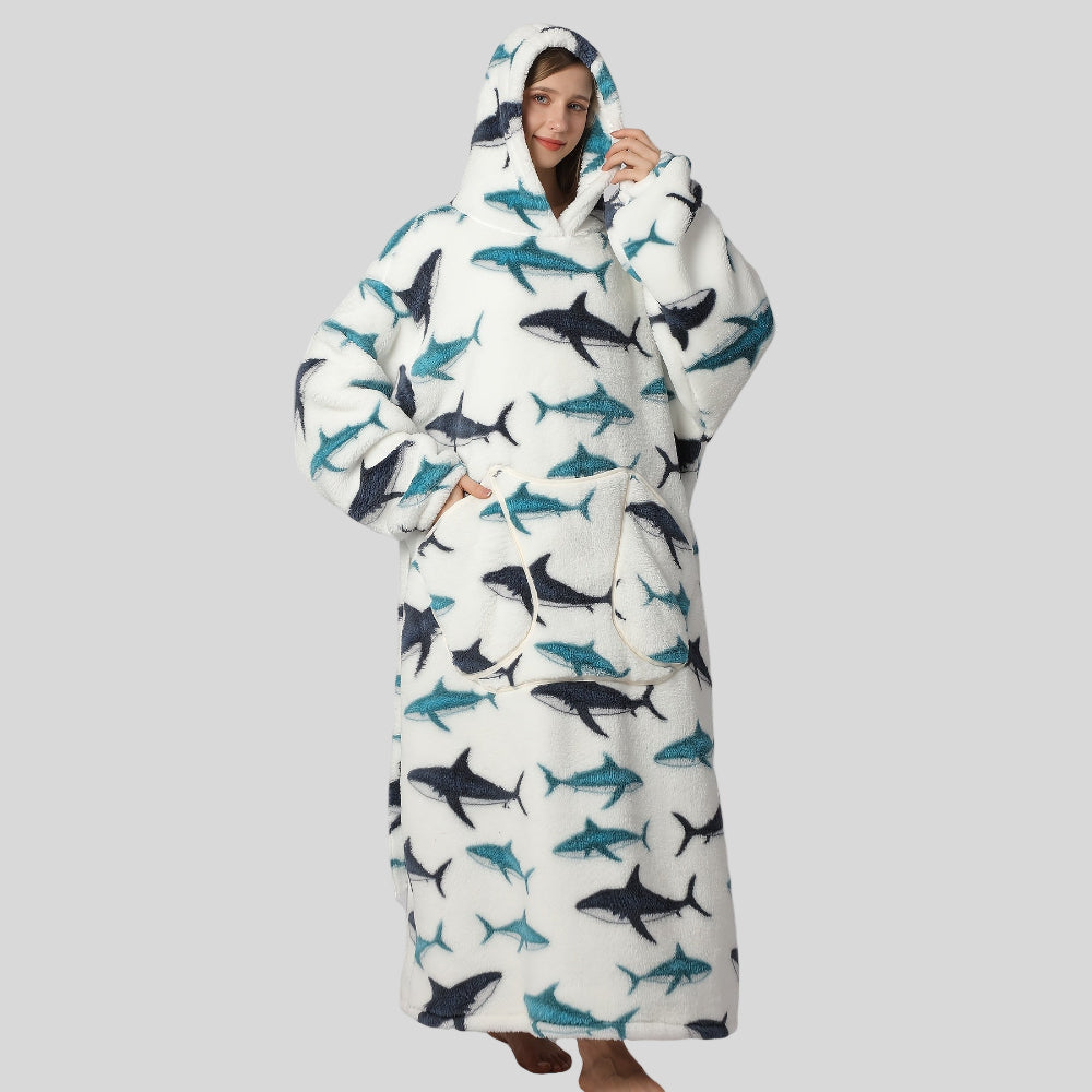 Bekväm Oversized Hoodie Filt för Damernas Juloutfit