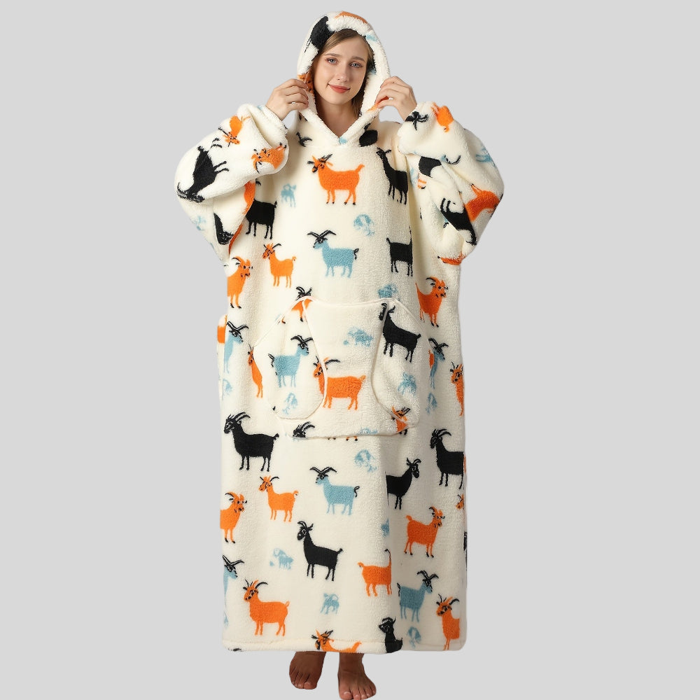 Bekväm Oversized Hoodie Filt för Damernas Juloutfit