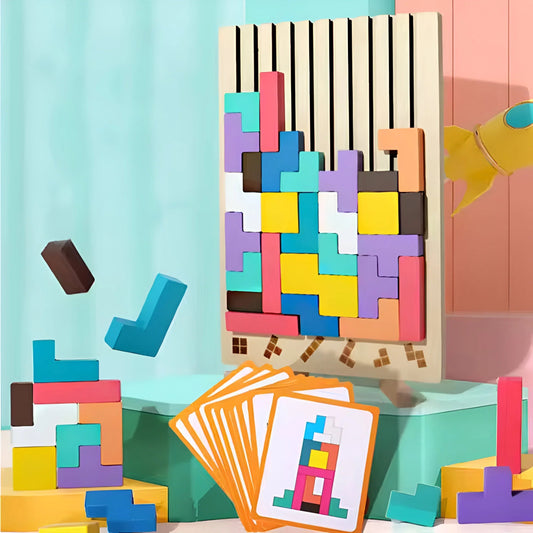 Kreativt Montessori Träpussel för Barn - Lärande & Kul