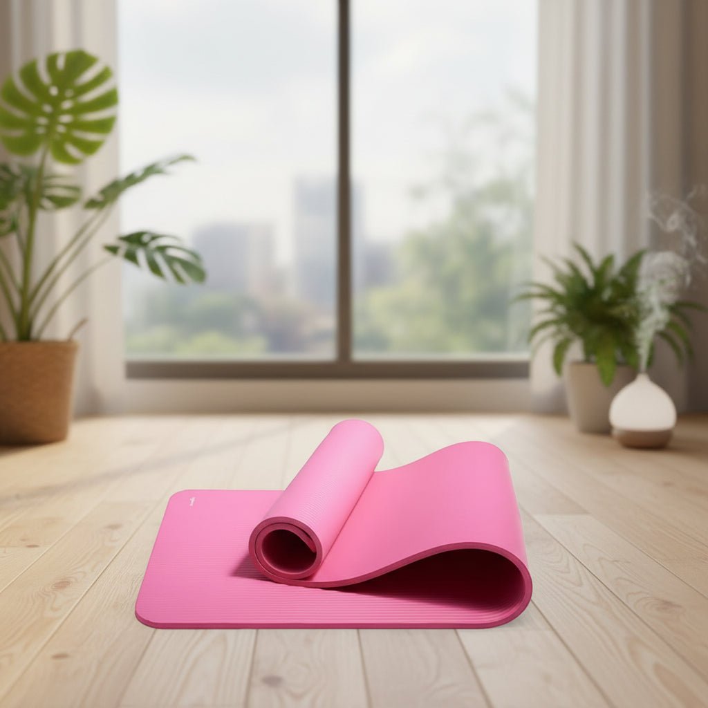 Extra tjock yogamatta med halkfri yta för hemmaträning