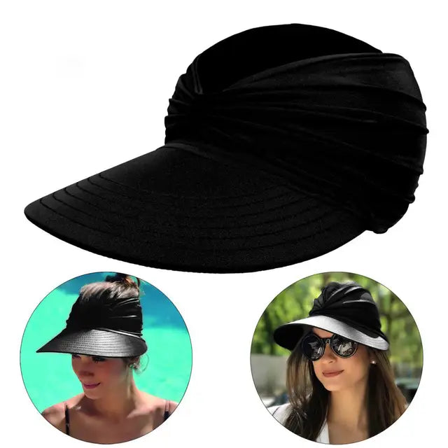 Vikbar solhatt med bred skärm och UV-skydd