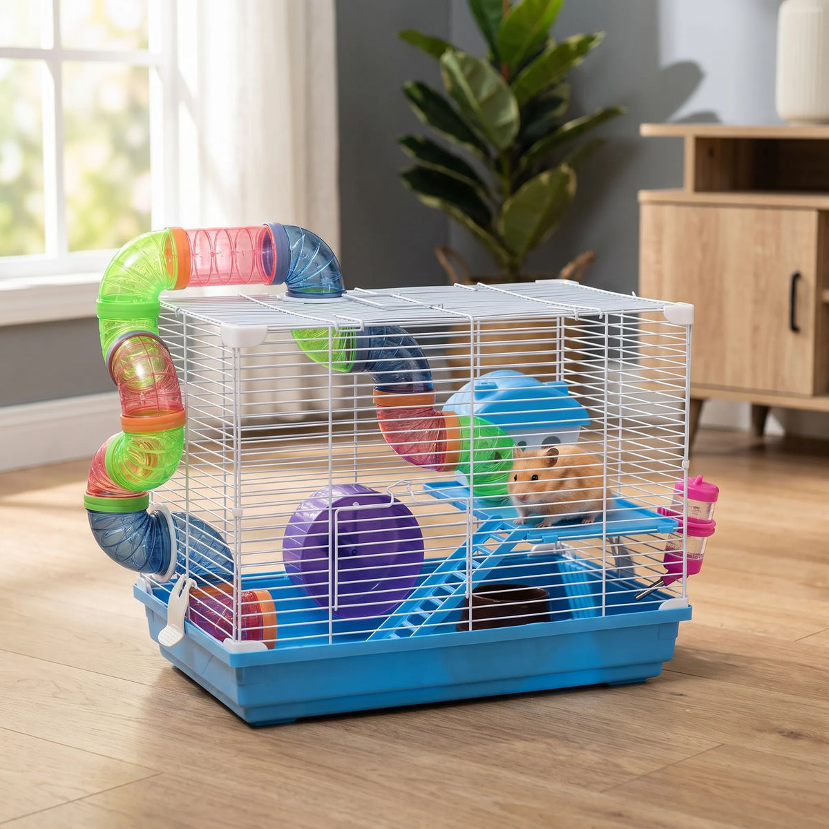 Tvåvånings Färgglatt Hamsterbur - Hamsterhus