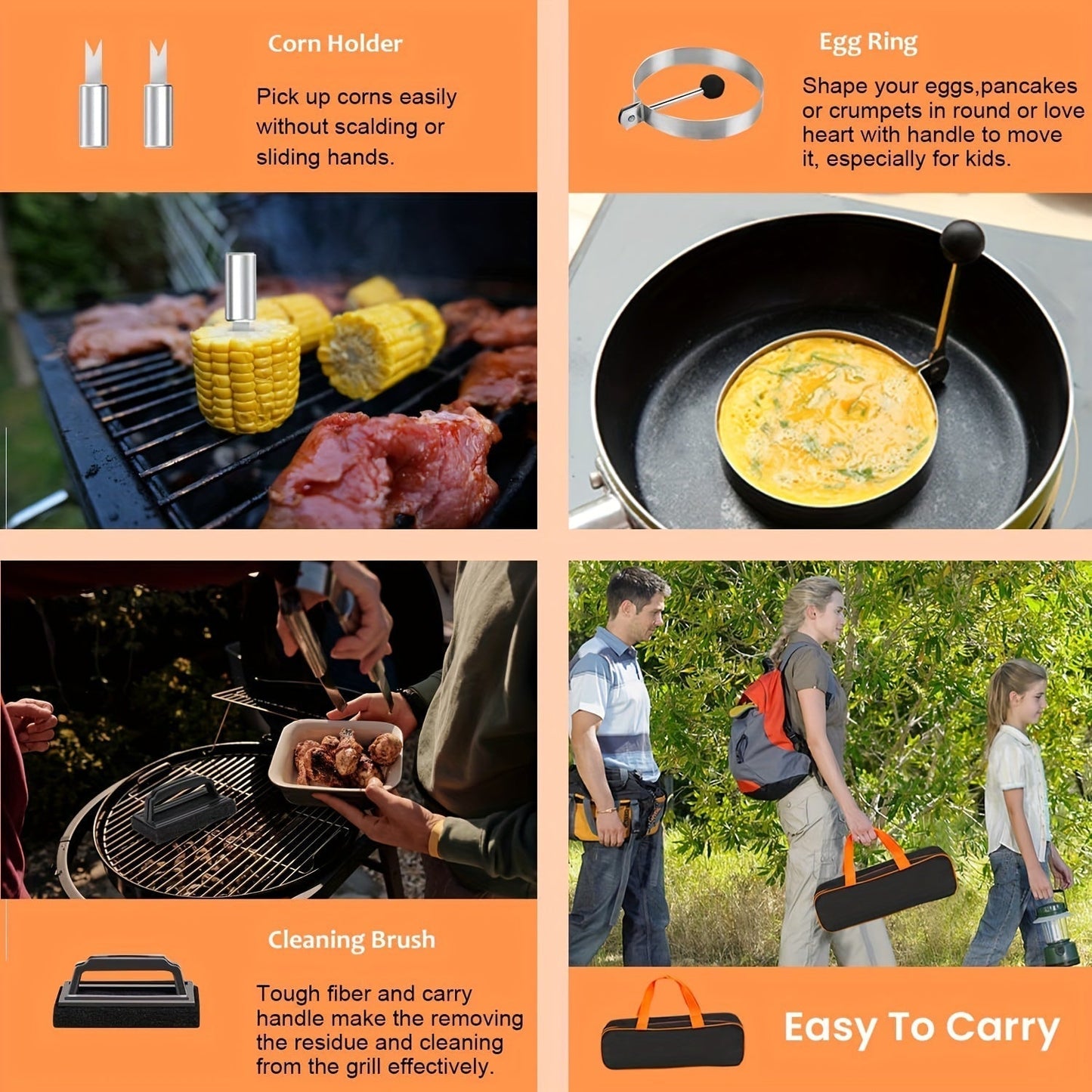 20-delers BBQ Værktøjssæt i Rustfrit Stål – Optimer Din Grilloplevelse