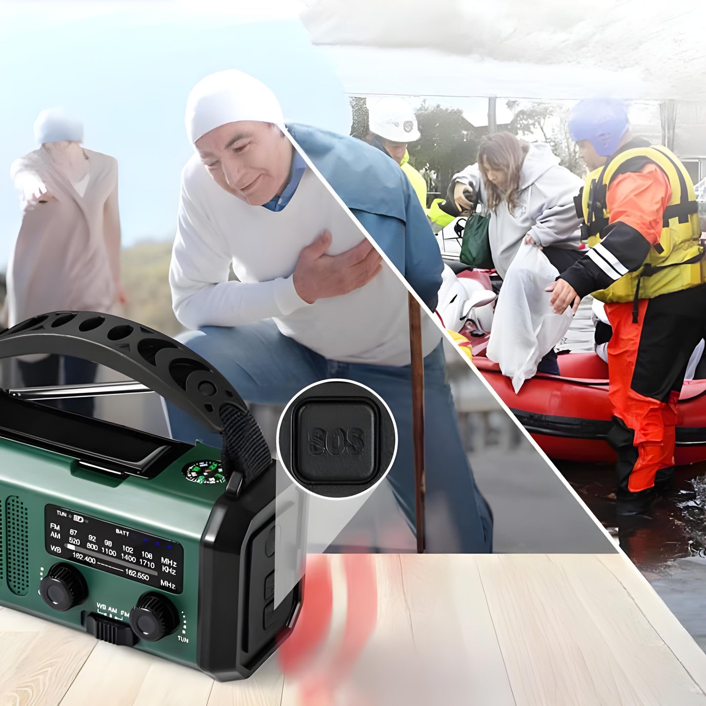 Solardrevet Nødradio med Powerbank & Kraftig Lys