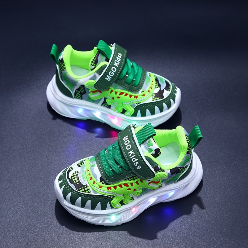 LED-sneakers til børn med dinosaur-design – sjovt og lyst til leg og eventyr
