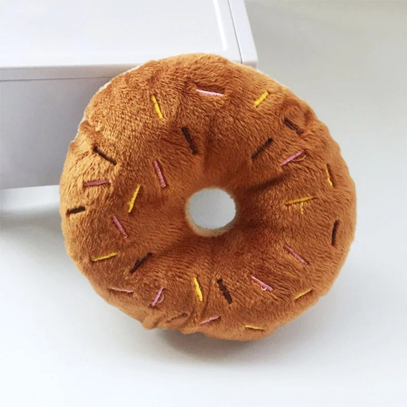 Blød og Sjov Hundelegetøj Donut med Indbygget Pivelyd