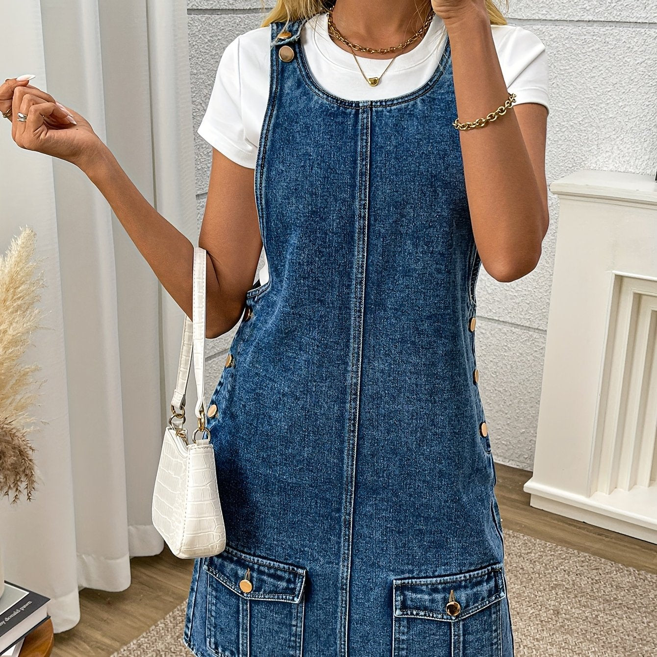 Elegant denimklänning - Komfort och stil i ett