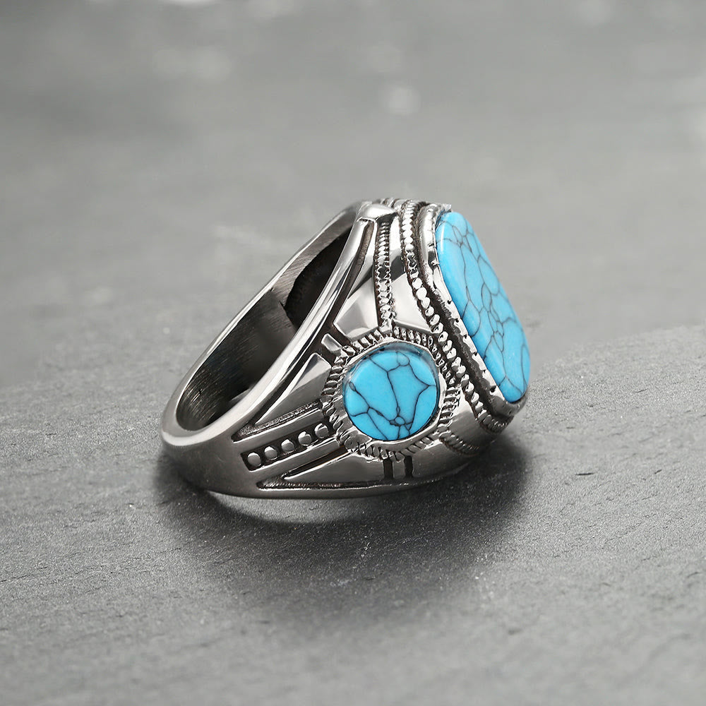Elegant Herrring med Turkos Sten – Kobolt