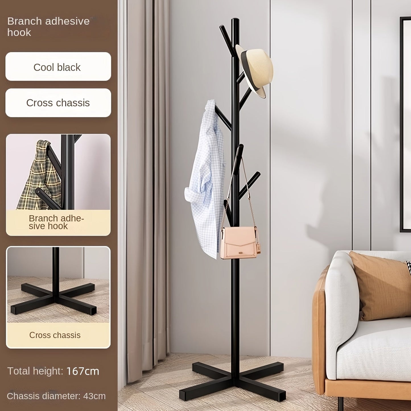Elegant metallstativ med skallrdesign – praktiskt och stilfullt