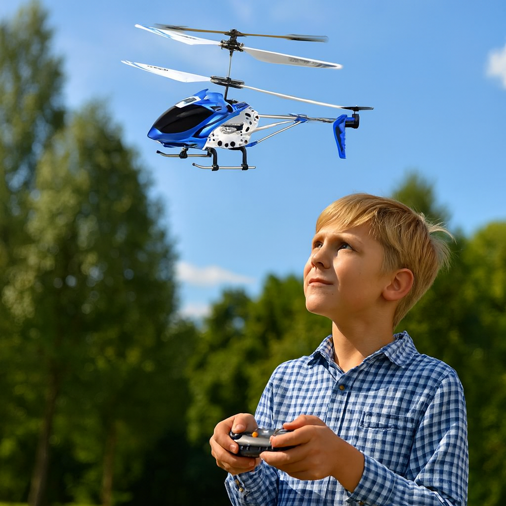 Minihelikopter med fjärrstyrning – Stabilitet och nöje