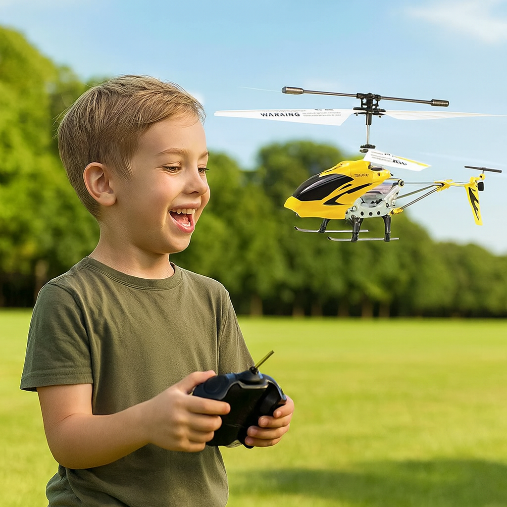 Minihelikopter med fjärrstyrning – Stabilitet och nöje
