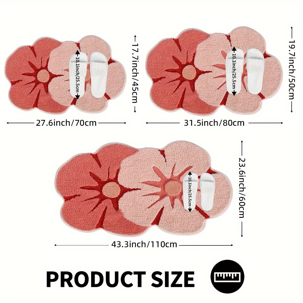 Blomsterdesign Badeværelsesmåtte – Blød og Absorberende Komfort