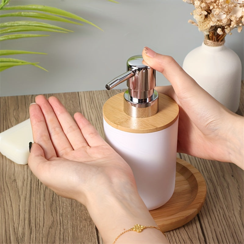 Elegant set med badrumstillbehör och bambulock – 4 delar