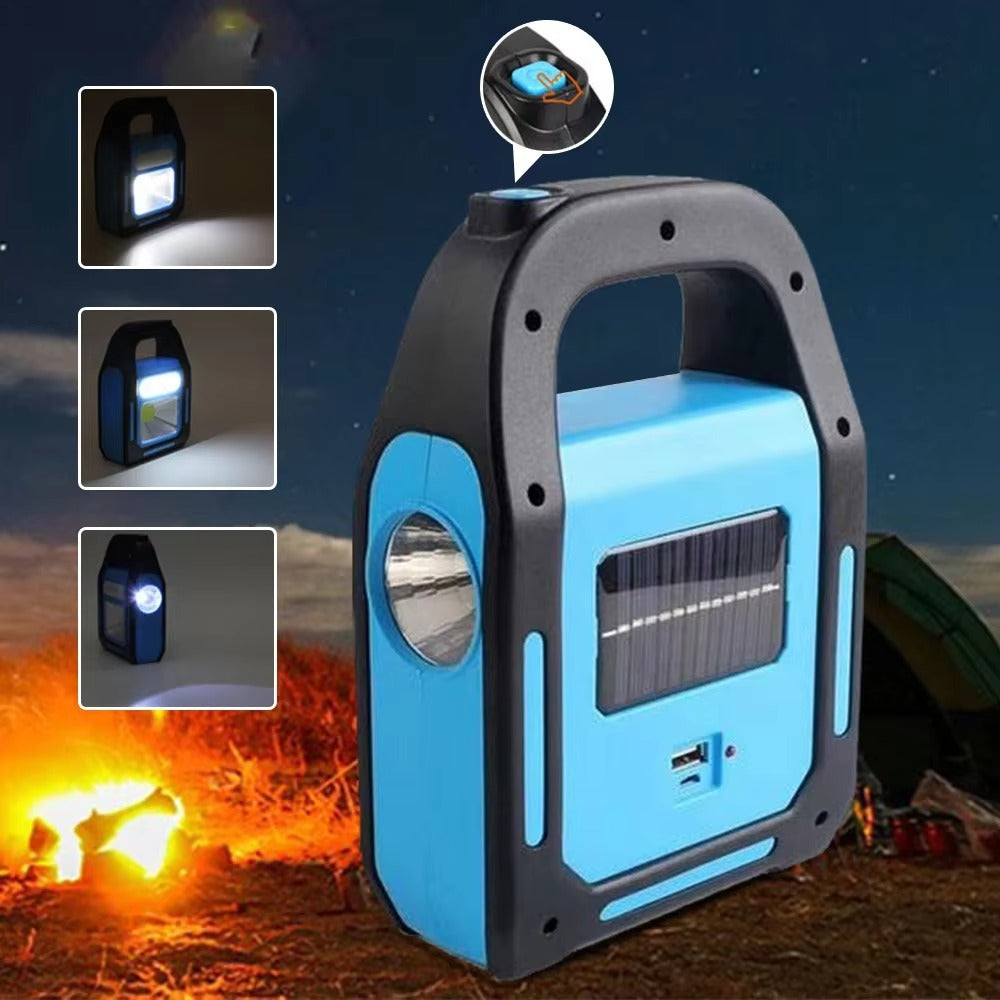 Uppladdningsbar USB campinglampa med powerbank – Solenergi