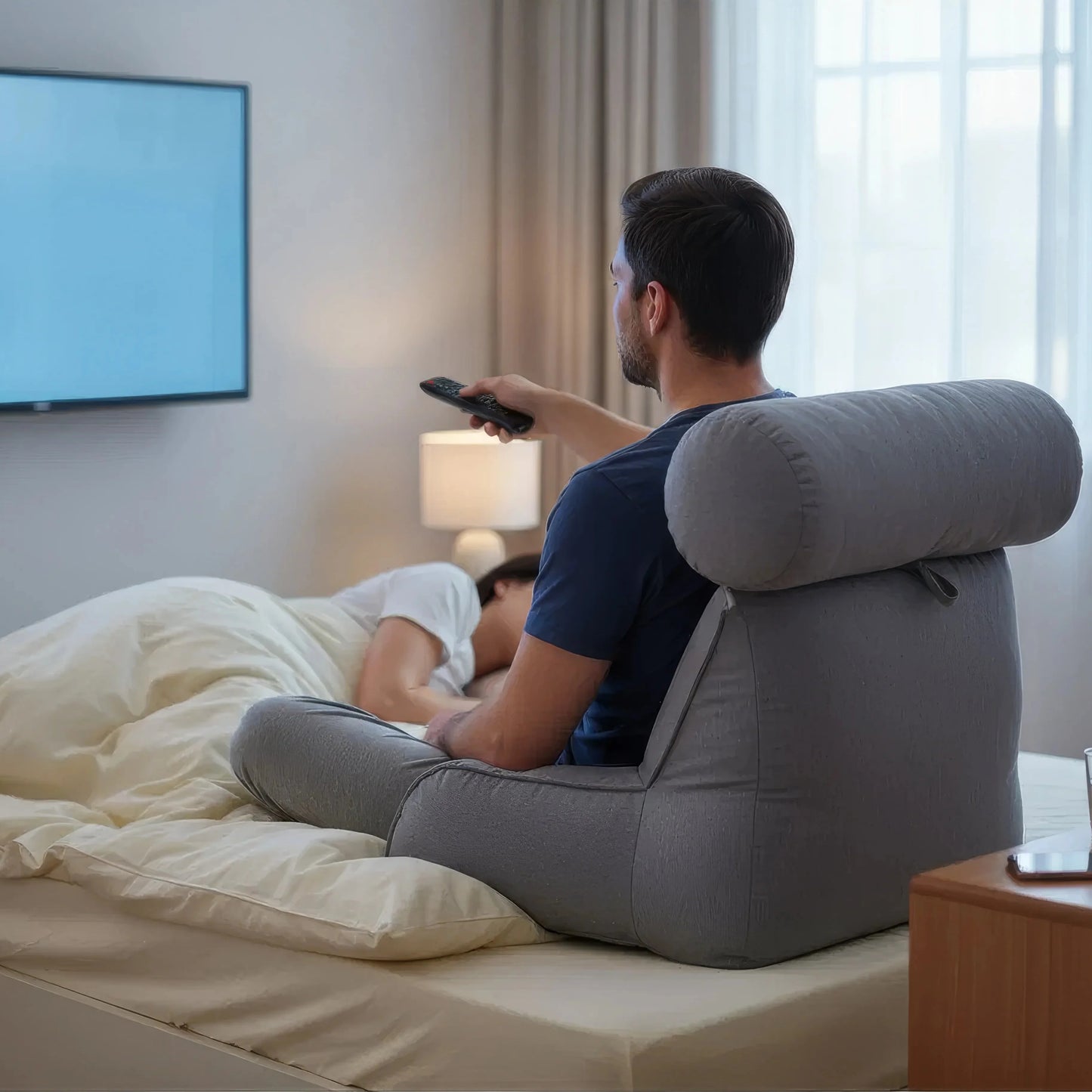 Ergonomisk läskudde med sidoficka – Komfort i sängen