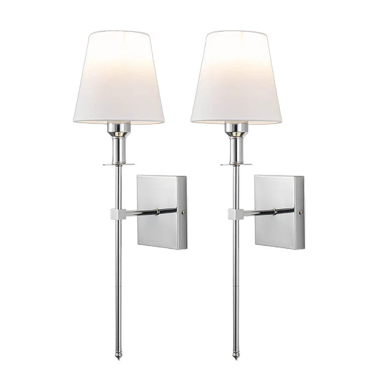Uppladdningsbar Vägglampa med Tygtak – Elegant och Sladdlös