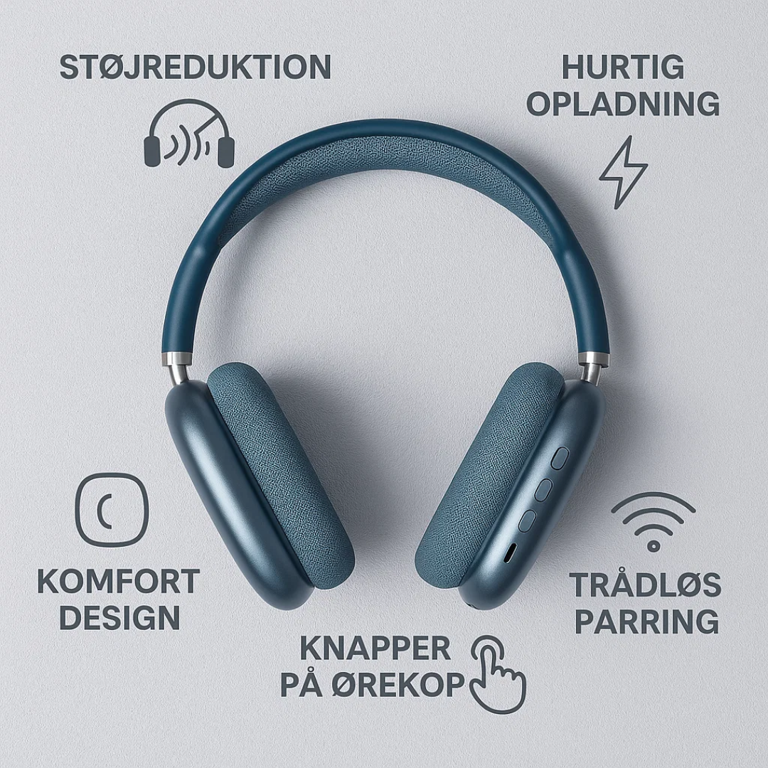 Ljudglädje | Trådlösa Bluetooth-hörlurar med HiFi-ljud och brusreducering