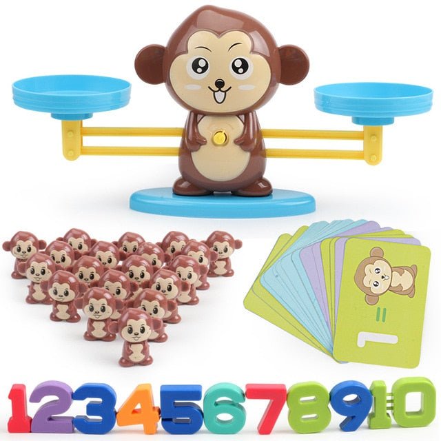 Leg og Tæl med Abens Vægt – MonkeyMath