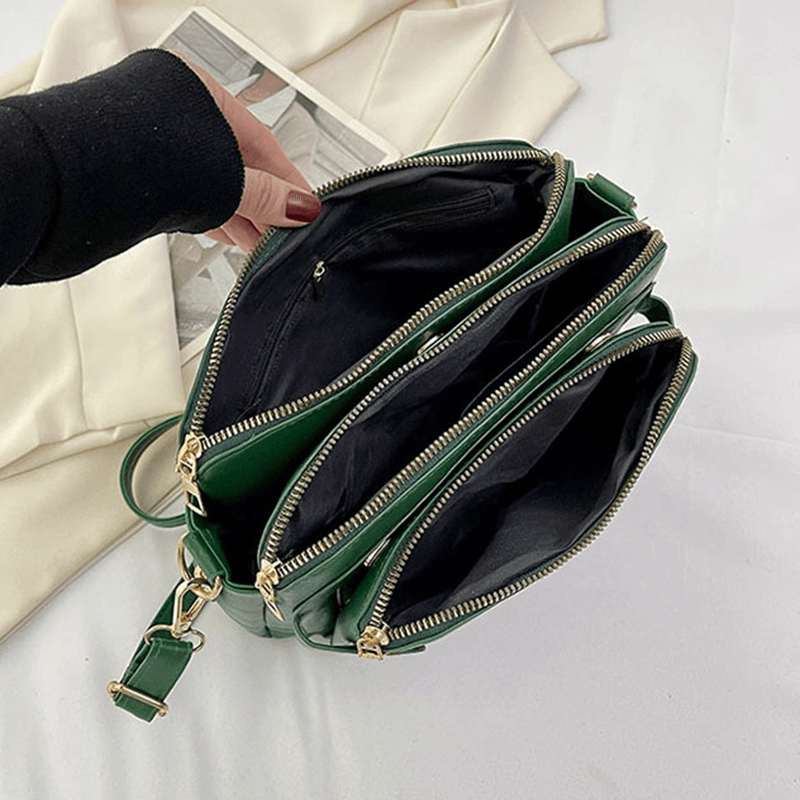 Stilren Crossbodyväska i Läder med Plats