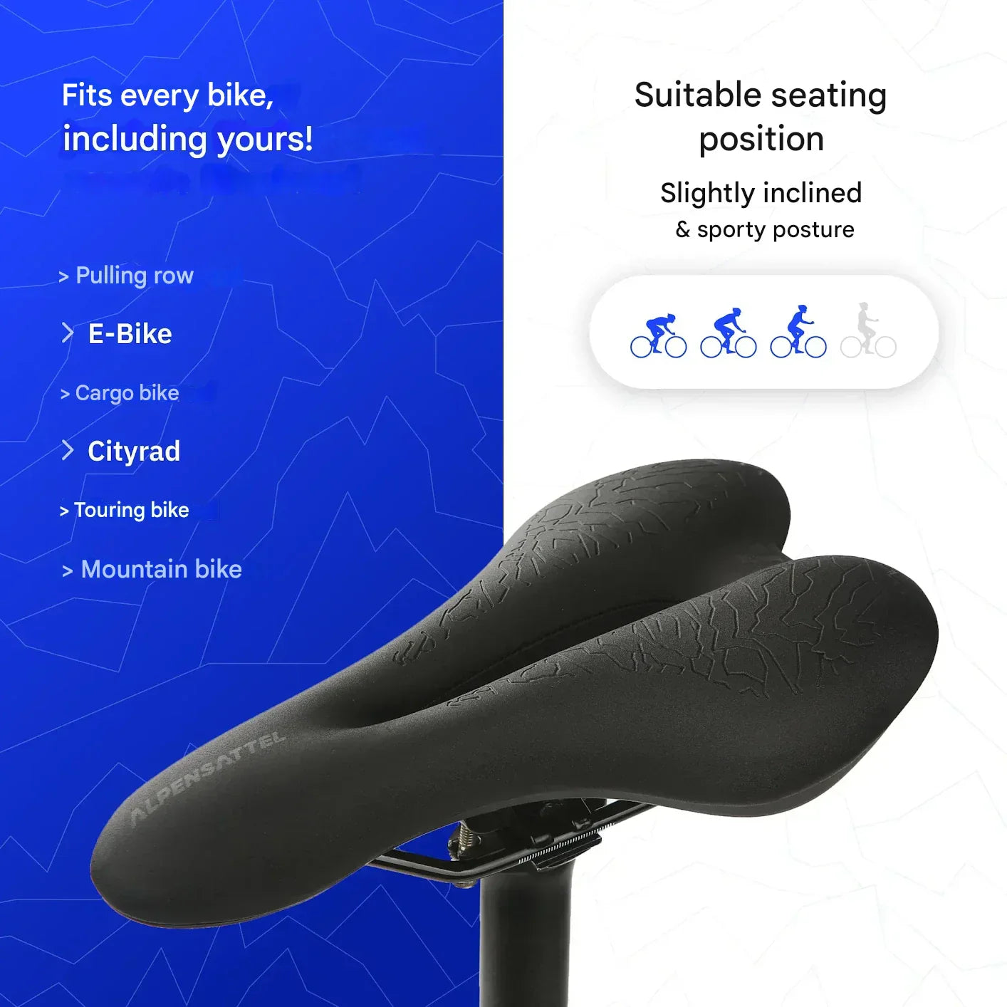 Ergonomisk cykelsæde med memoryskum – ComfortRide Pro