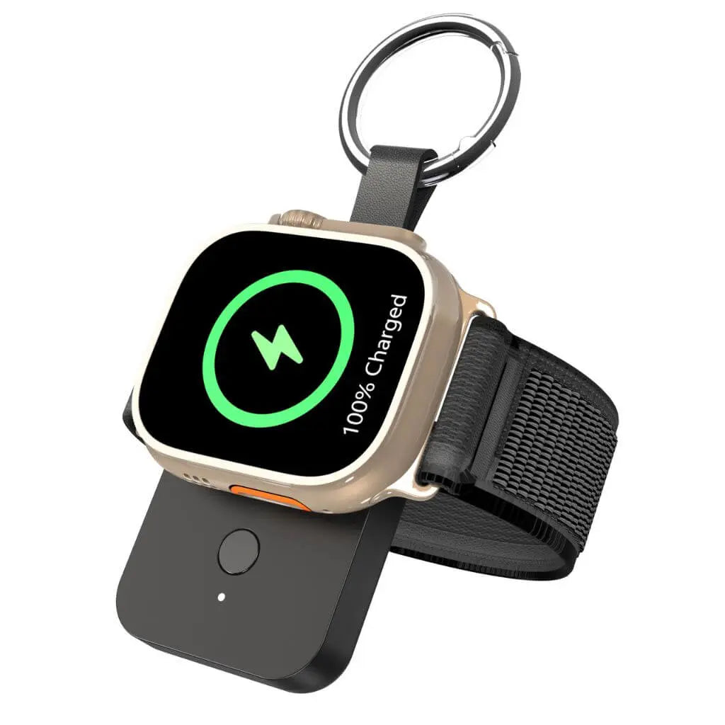 Powerbank til Apple Watch | Kompakt 1000mAh nøglekæde-oplader til rejse og dagligt brug