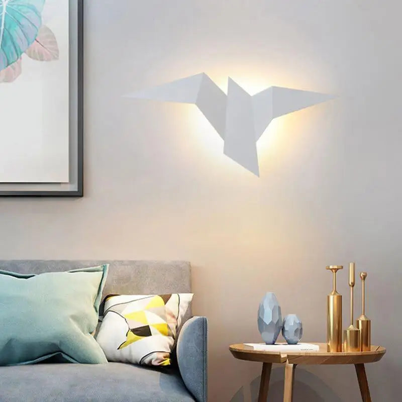 Modern Origami Vägglampa med Varmt LED Ljus