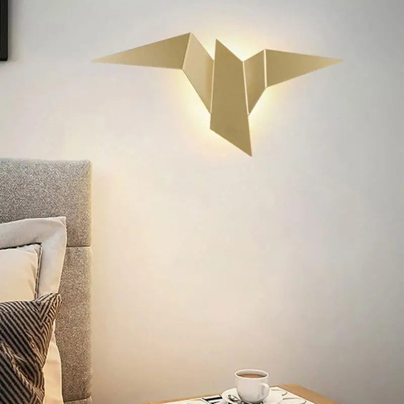 Modern Origami Vägglampa med Varmt LED Ljus