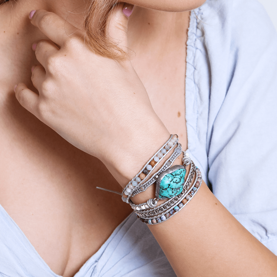 HealingWrap Armband i Turkos - Harmoni och Skydd