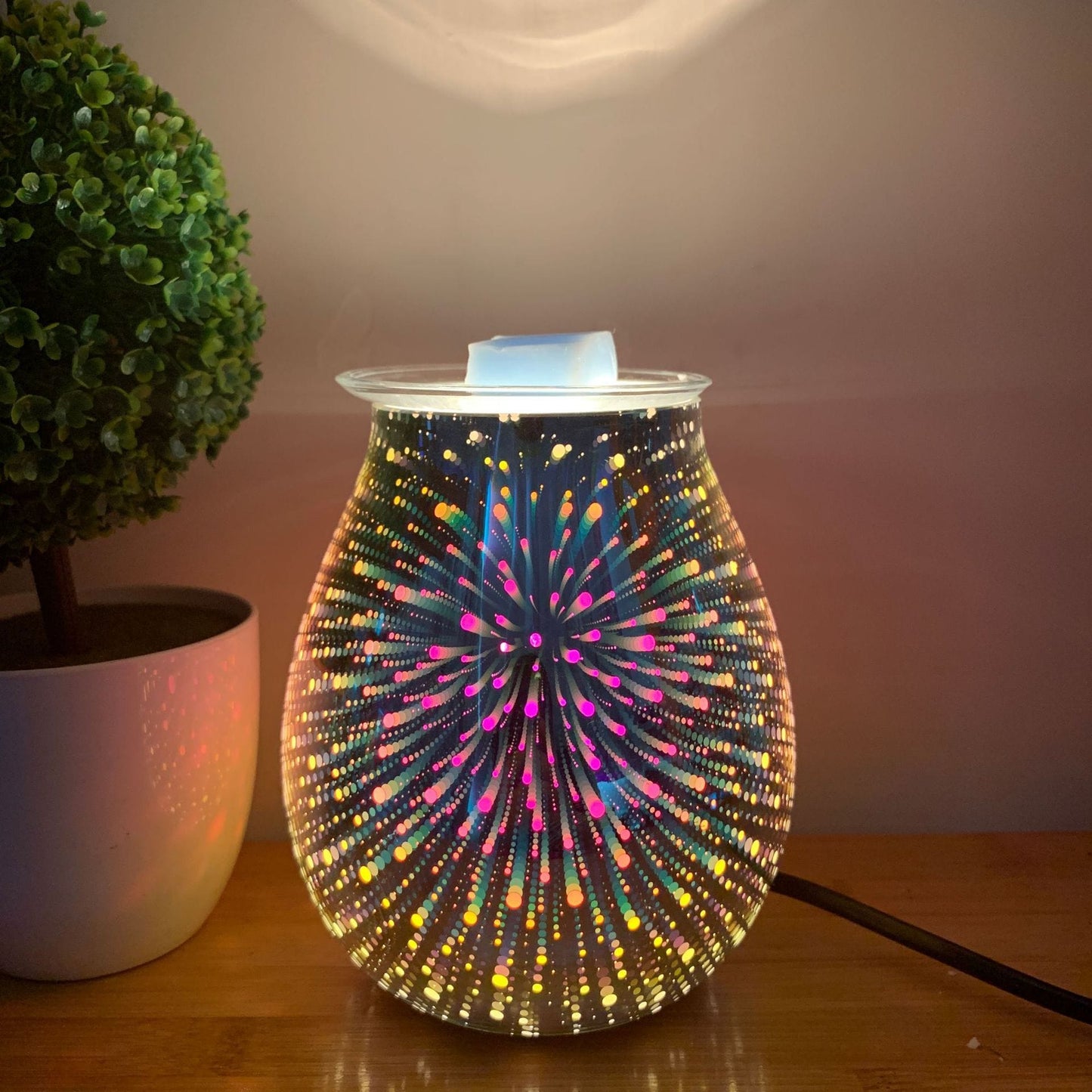 3D Glas Diffuser med LED Lys og Aromaterapi