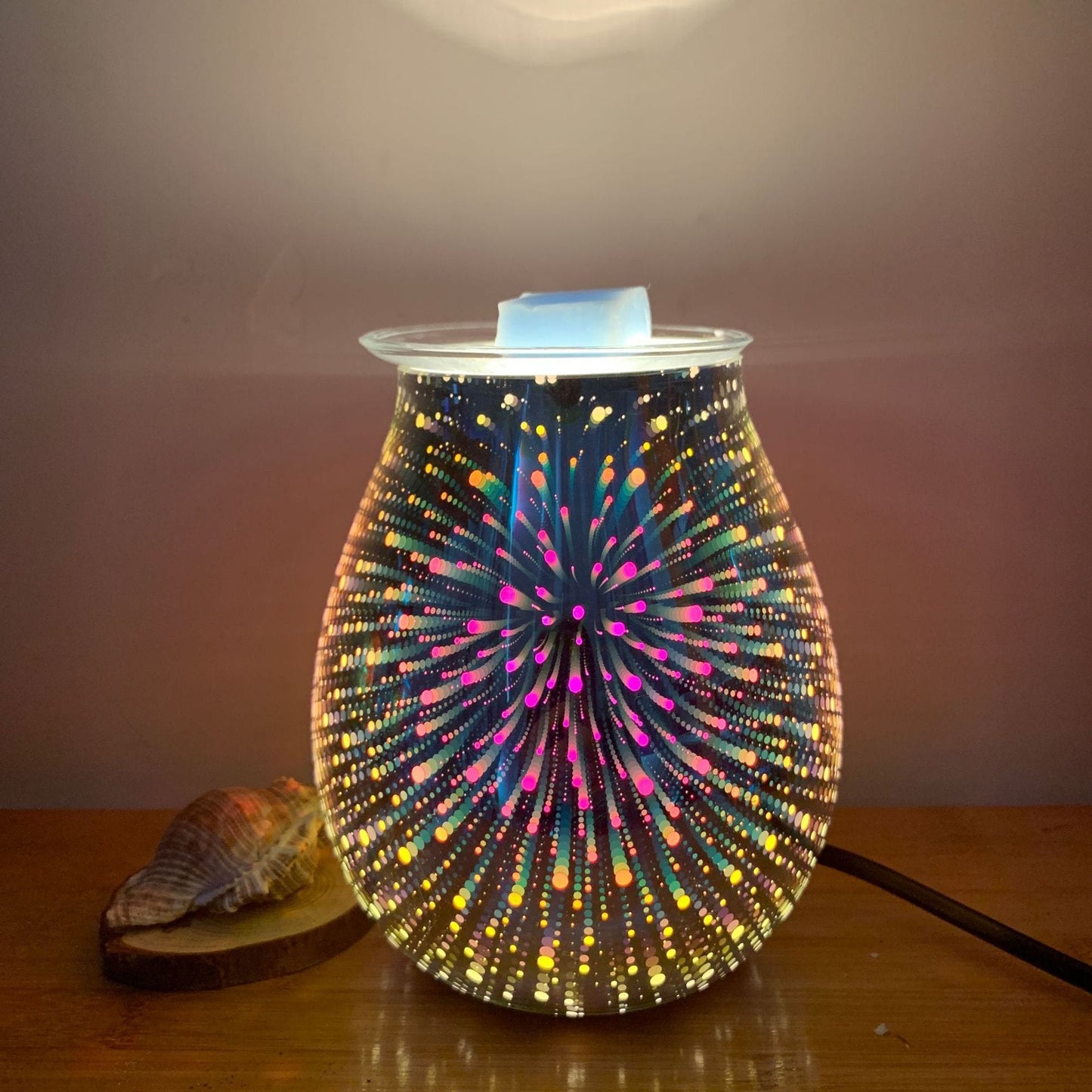 3D Glas Diffuser med LED Lys og Aromaterapi
