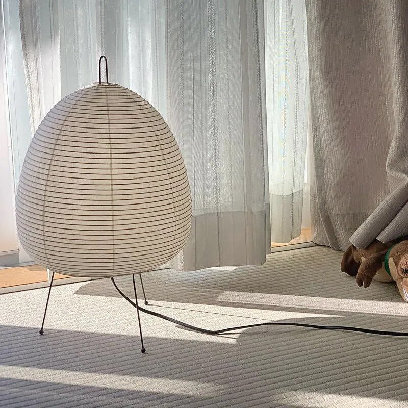 Japansk LED-bordslampa i rispapper – elegant och energisnål