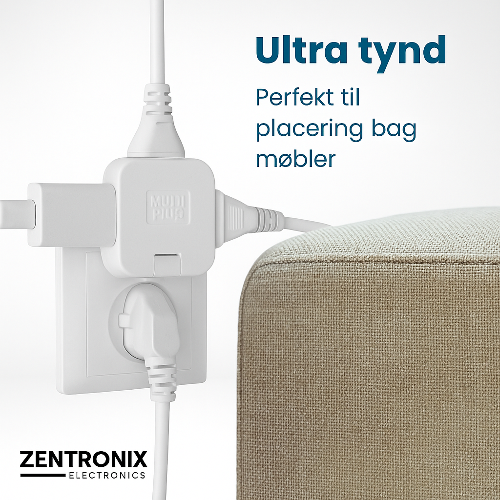 Drehbar EU-stikadapter med flere stik | Eco-stikdåser (EU)