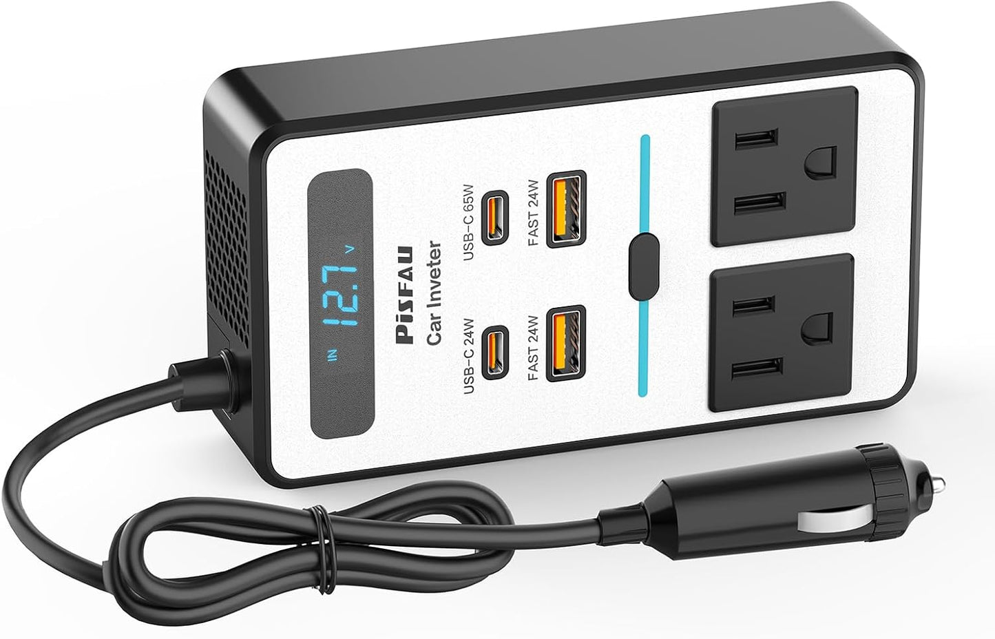 Bil Inverter 200W – DC 12V til 220V AC med USB-C og Hurtigopladning
