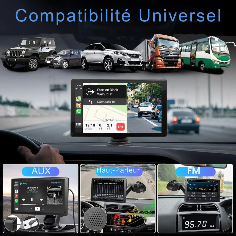 Smart bilstereo med 9-tums pekskärm och CarPlay