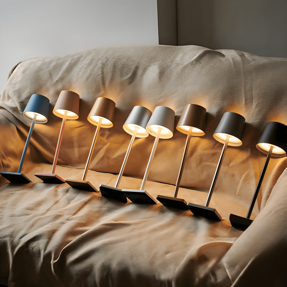 Trådløs LED-bordlampe med lang batterilevetid og fleksibilitet