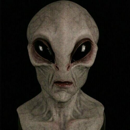 Realistisk Alien Mask CosmicMorph | Handmålad Halloween Maskeradtillbehör