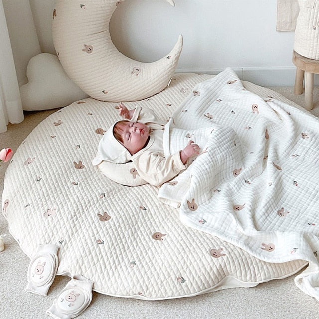 Mjuk Lekmatta för Barn i Ekologisk Bomull – 80 cm