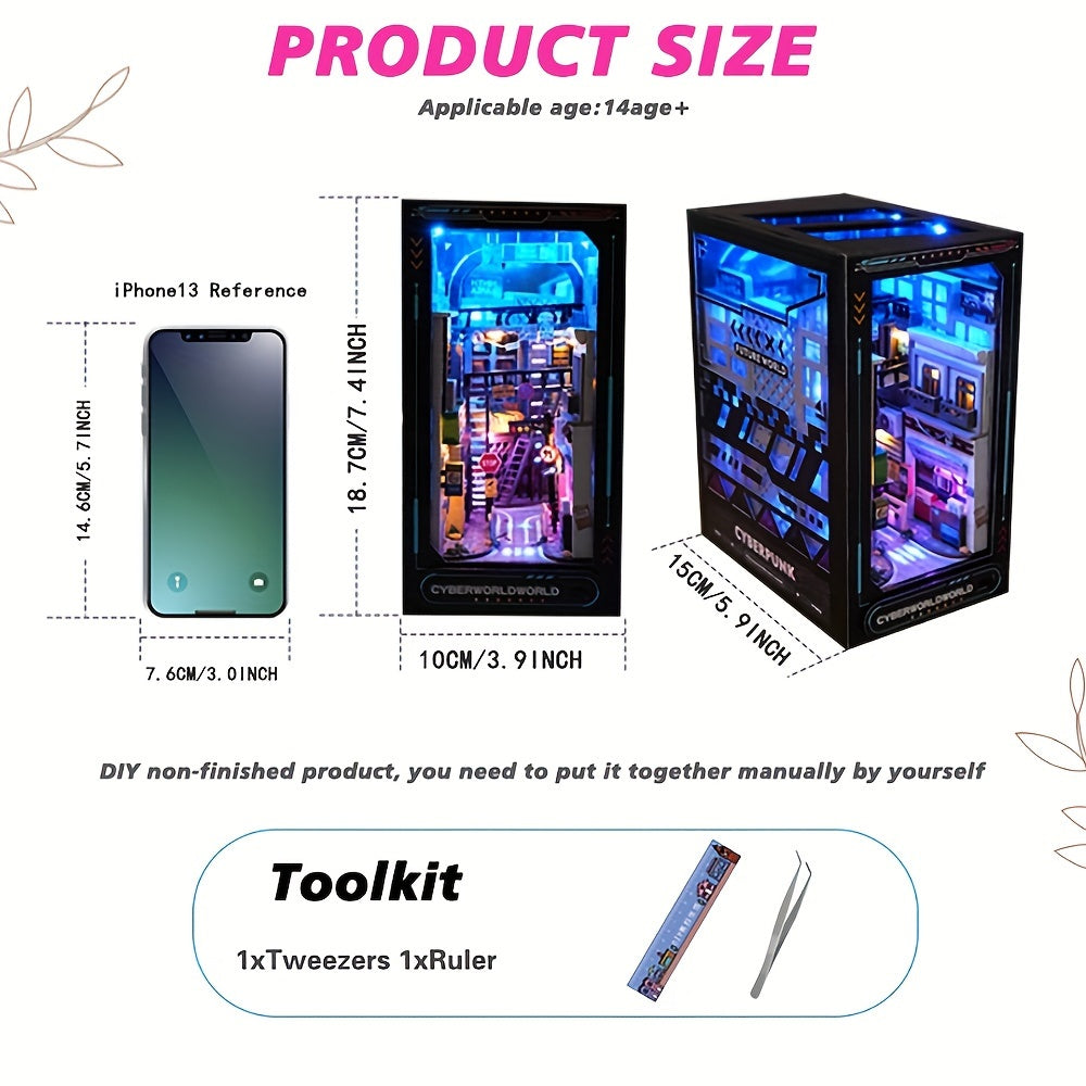 DIY Cyberpunk Kabine Sæt – 3D Model til Hjemmedekoration med Belysning