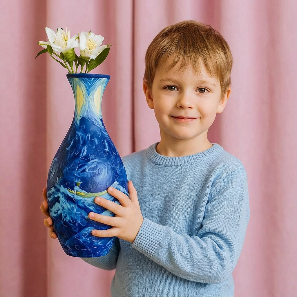 Elegant 3D Pusselvas - Designad för äkta blommor