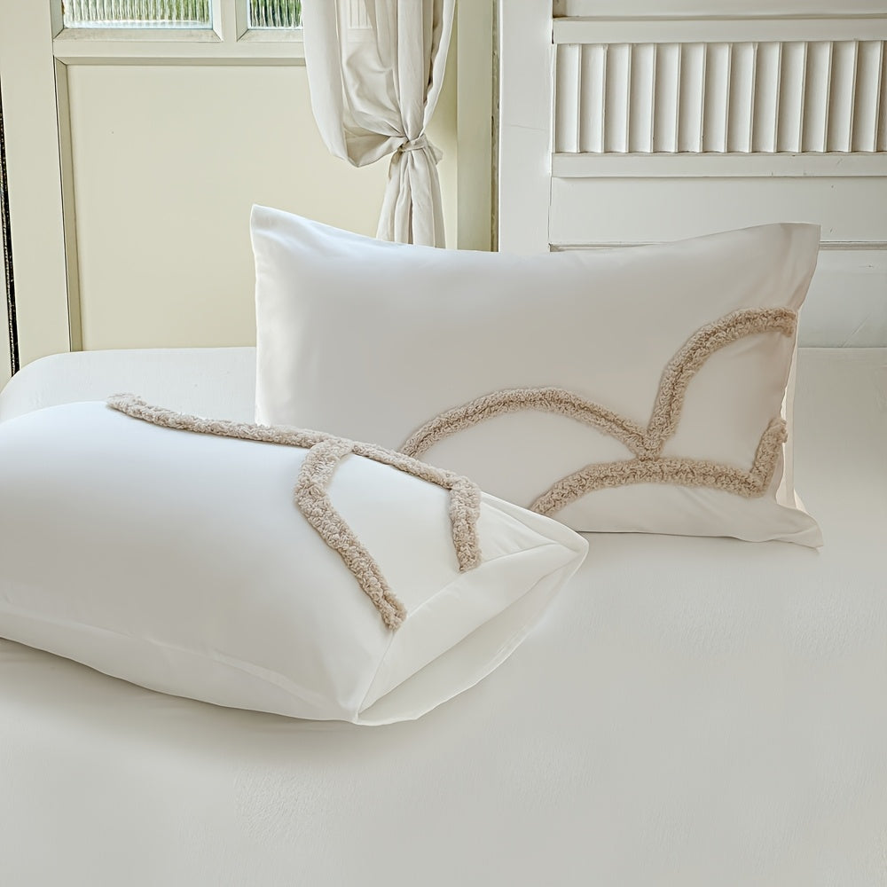 Elegant sängklädesset med blommigt motiv – påslakan och örngott