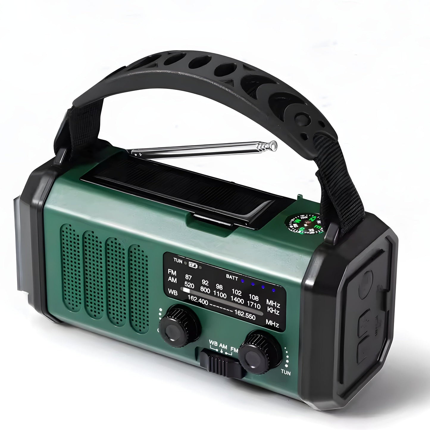 Solardrevet Nødradio med Powerbank & Kraftig Lys