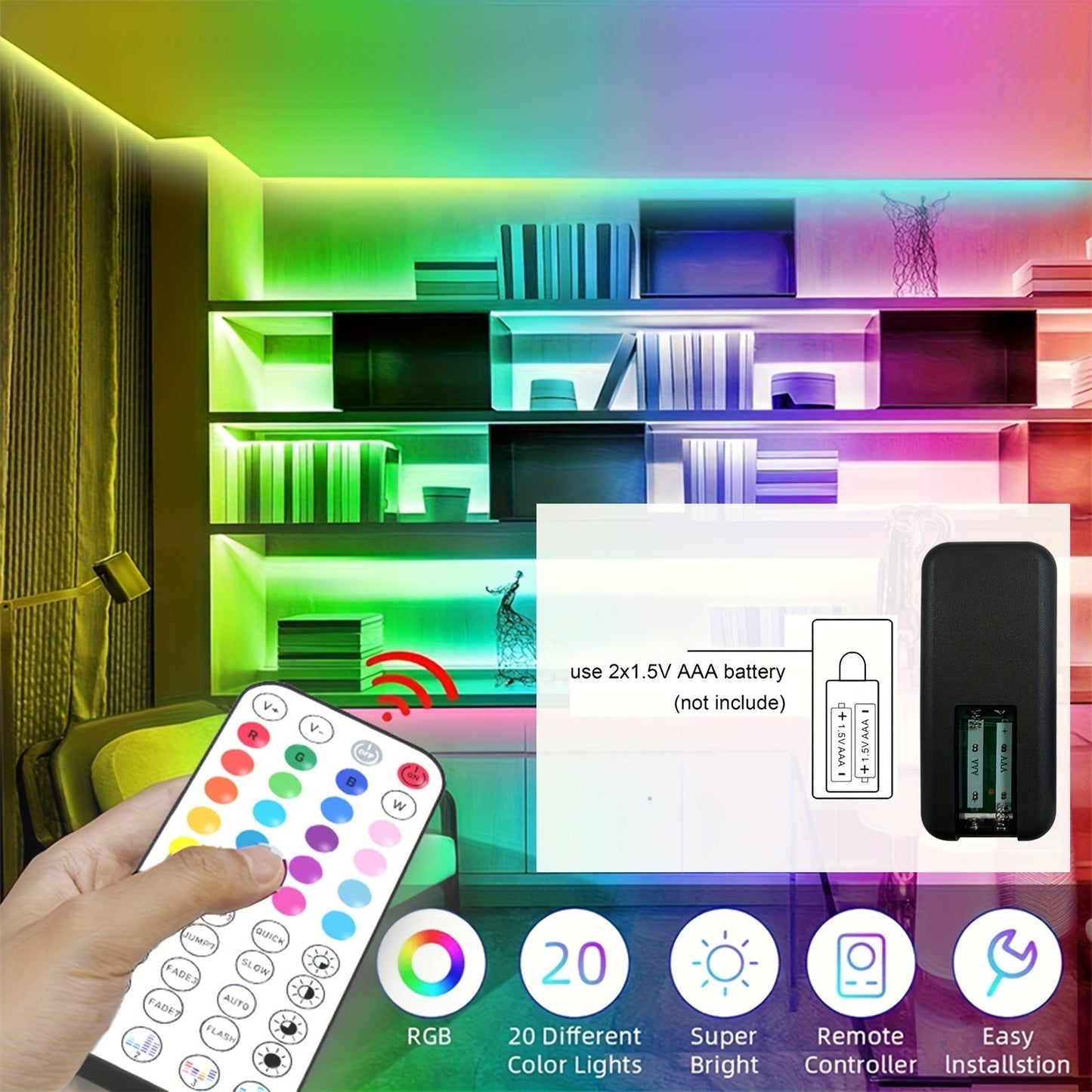 Flexibla LED-ljuslister med färgbyte och musiksynkronisering
