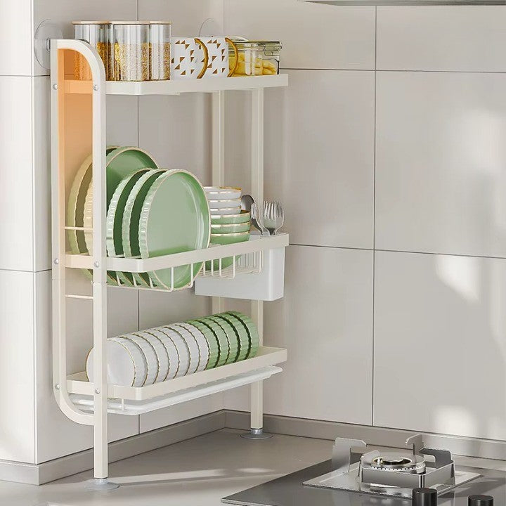 Hylde Sleek Pladsbesparende Multi-Niveau Køkken Opbevaringshylde