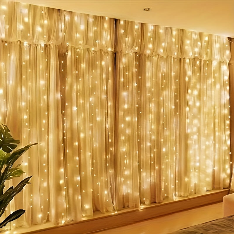 Eventyrlys Gardin med Varmt Hvidt LED og Fjernbetjening