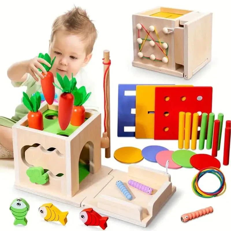 8-i-1 Montessori-leksakslåda för bebisar – Främjar utveckling och kreativitet