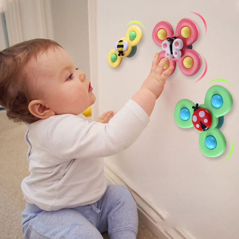 Montessori Spinner Legetøj med Sugekop – Sensorisk til børn til borde, vinduer og højstole