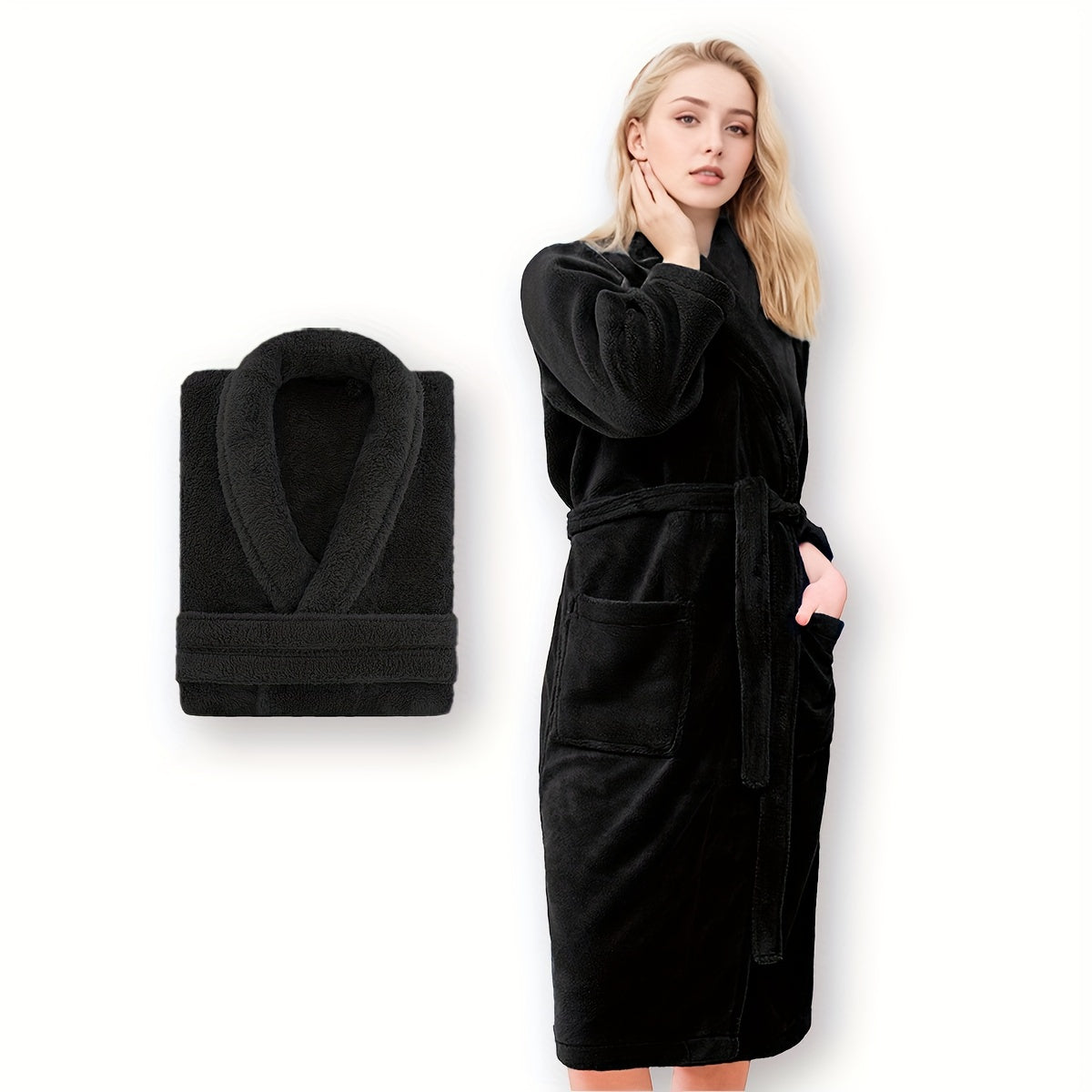 Lyxig Unisex Badrock i Mjuk Fleece – Komfort och Värme