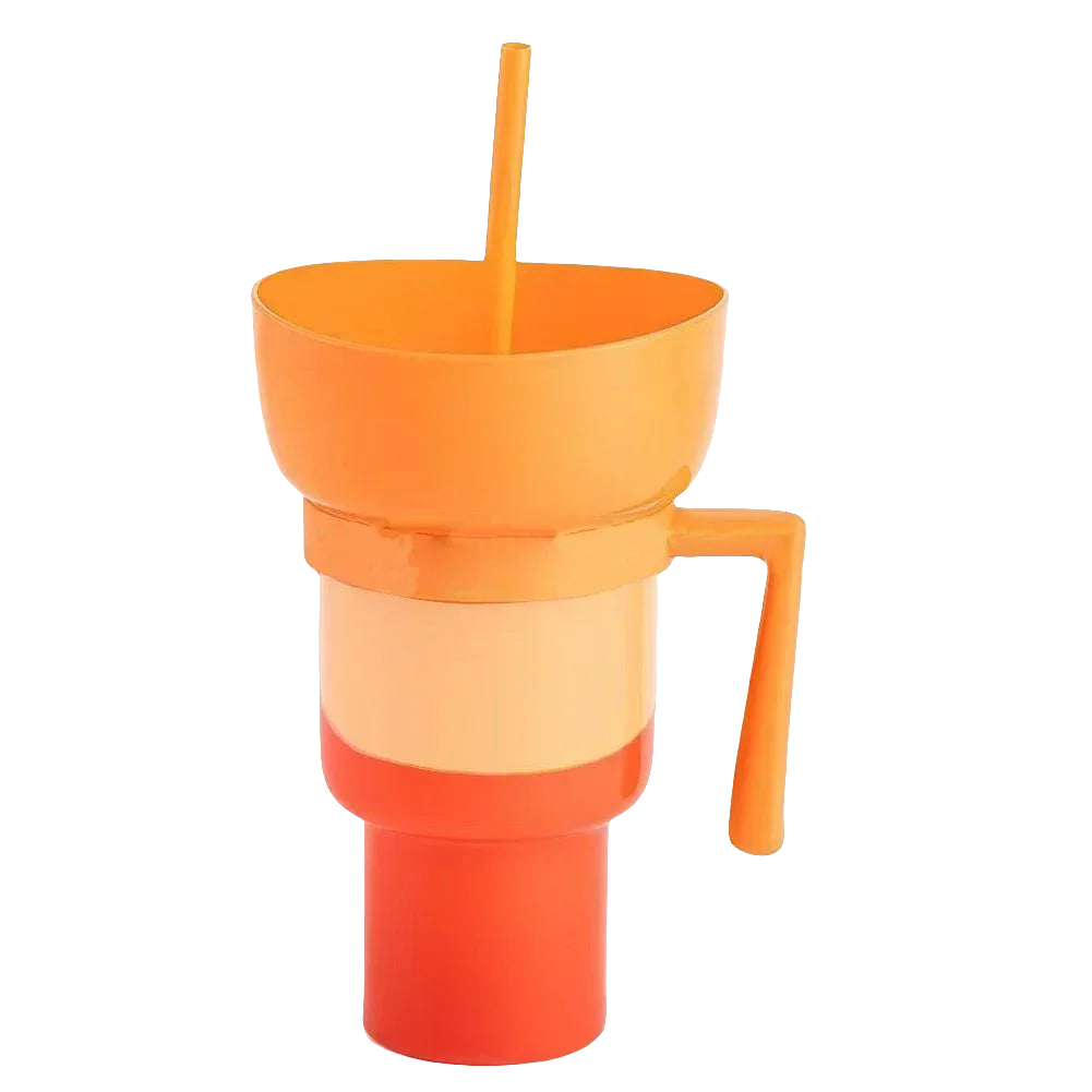 Dobbeltvase til Snacks og Drikke | 2-i-1 Tasse til Travle Dage